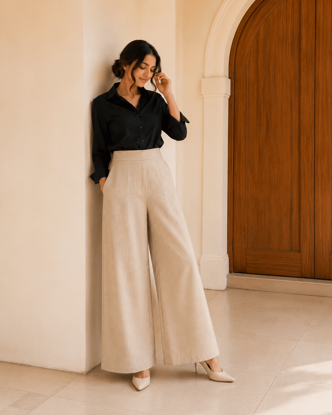 Women's Linen Blend Wide-Leg Pants | Premium Everyday Trousers