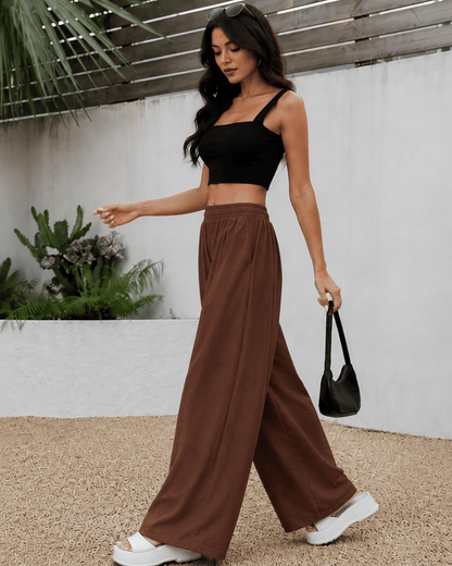 Women's Ivory Wide-Leg Trousers | Premium Everyday Pants