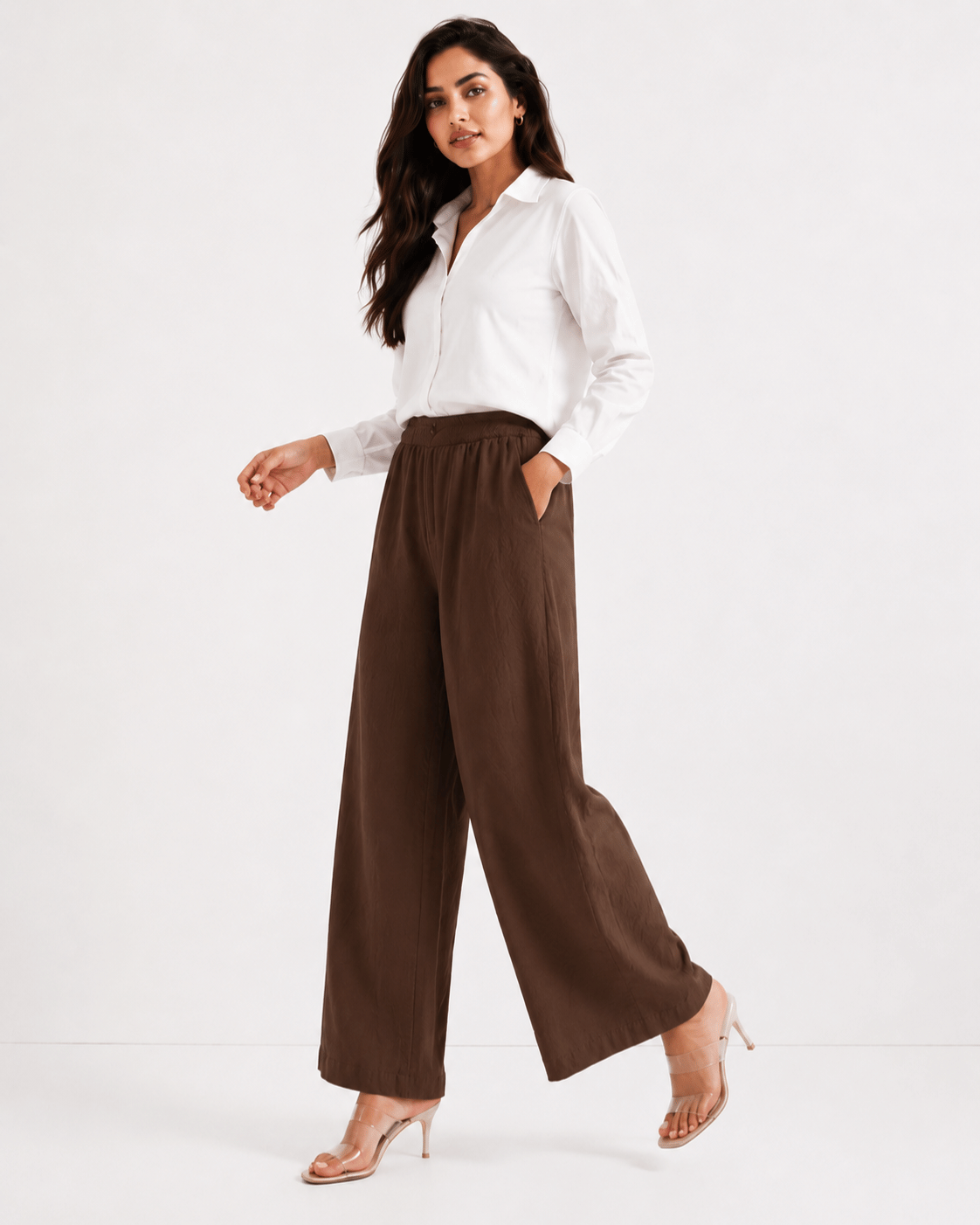 Women's Cotton Linen Blend Wide-Leg Pants