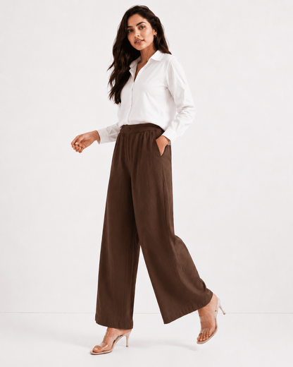 Women's Cotton Linen Blend Wide-Leg Pants