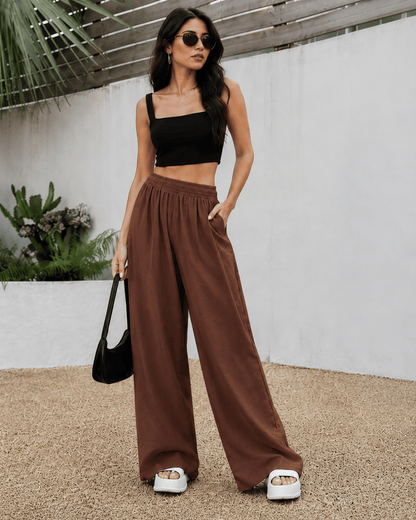 Women's Ivory Wide-Leg Trousers | Premium Everyday Pants