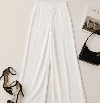 Women's Linen Blend Wide-Leg Pants | Premium Everyday Trousers
